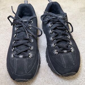 Used Skechers Women's Black Lace-Up Athletic Shoes